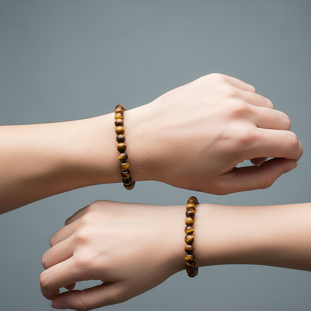 Браслет тигровый глаз ЮАР 8 мм 20 см