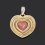 Кулон родонит Россия сердечко (серебро 925 пр. посеребр. позолота)