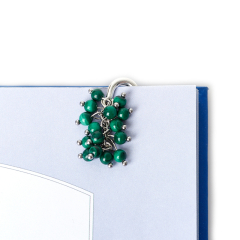 Закладка для книг малахит Конго (биж. сплав, сталь хир.) 8 см