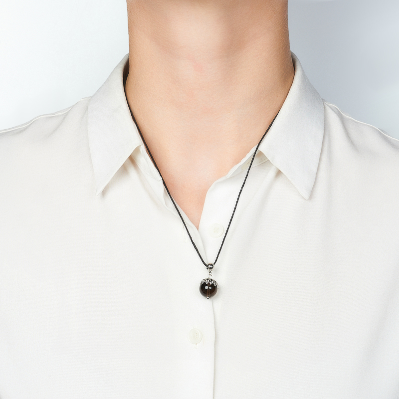 Кулон раухтопаз Бразилия (сталь хир.) 2,5 см