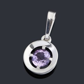 Кулон аметист Бразилия огранка (серебро 925 пр. родир. бел.)