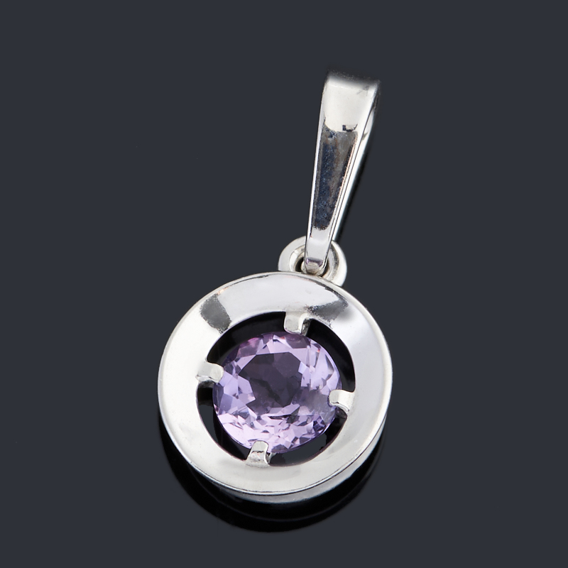 Кулон аметист Бразилия огранка (серебро 925 пр. родир. бел.)