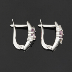 Серьги аметист Бразилия (серебро 925 пр. родир. бел.) огранка