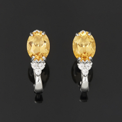 Серьги цитрин Бразилия (серебро 925 пр. родир. бел.) огранка