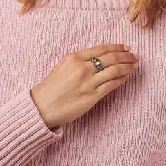 Кольцо цитрин Бразилия (серебро 925 пр. оксидир.) огранка размер 18