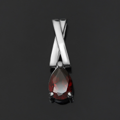 Кулон гранат альмандин Индия (серебро 925 пр. родир. бел.) огранка