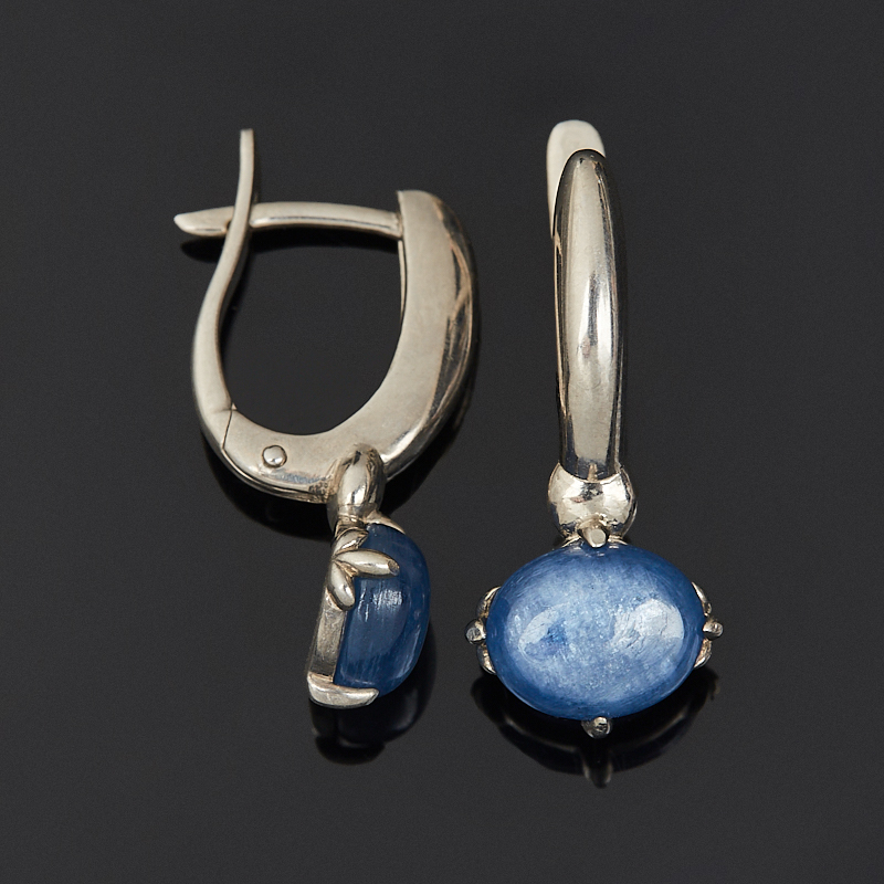 Серьги кианит синий Бразилия (серебро 925 пр.)