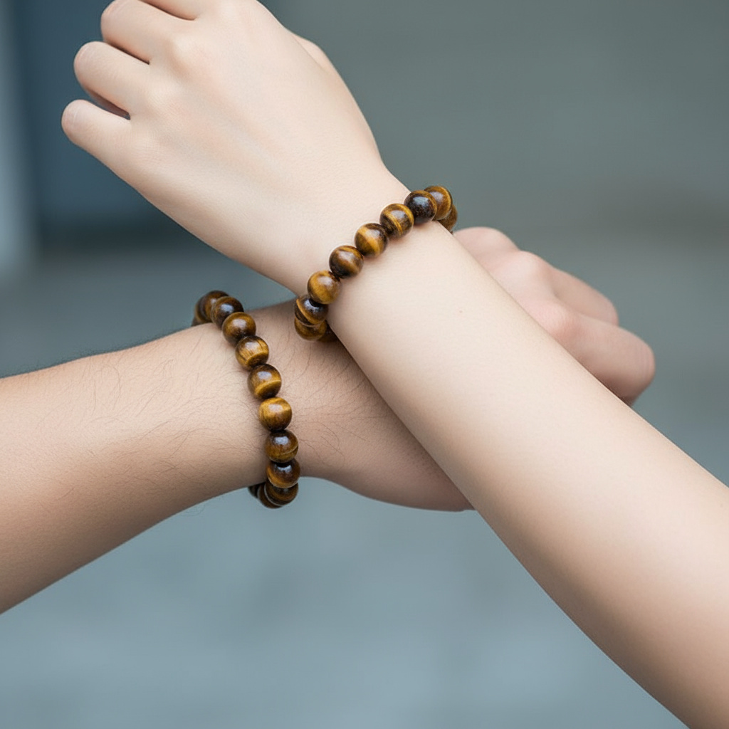 Браслет тигровый глаз ЮАР 12 мм 18 см