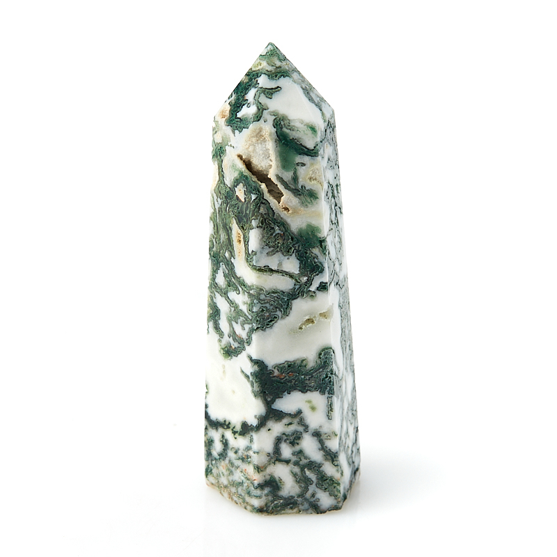 Кристалл агат моховой Индия (ограненный) M (7-12 см)