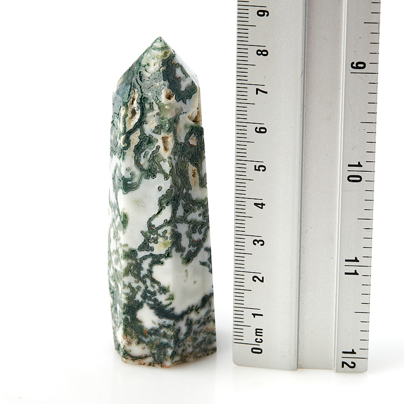 Кристалл агат моховой Индия (ограненный) M (7-12 см)