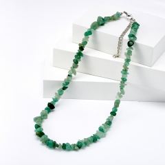 Бусы авантюрин зеленый Зимбабве (сталь хир.) 46 см (+7 см)