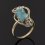 Кольцо аквамарин Россия (нейзильбер) размер 17,5