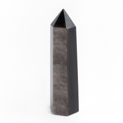 Кристалл обсидиан серебристый Мексика (ограненный) M (7-12 см)