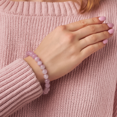 Браслет кунцит Бразилия 10 мм 16 см