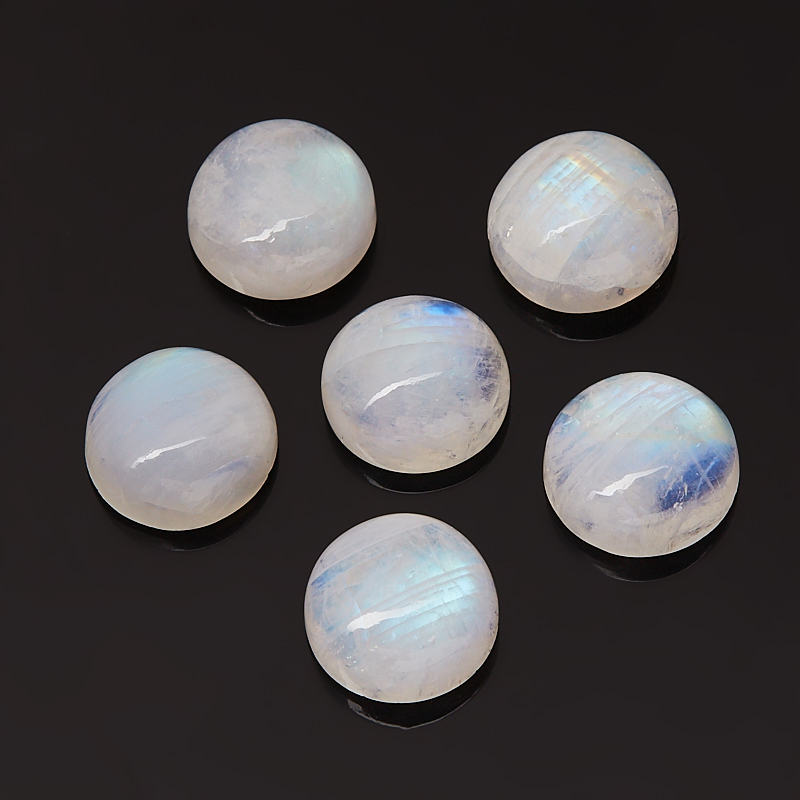 Кабошон лунный камень (адуляр) Индия (1 шт) 10 мм