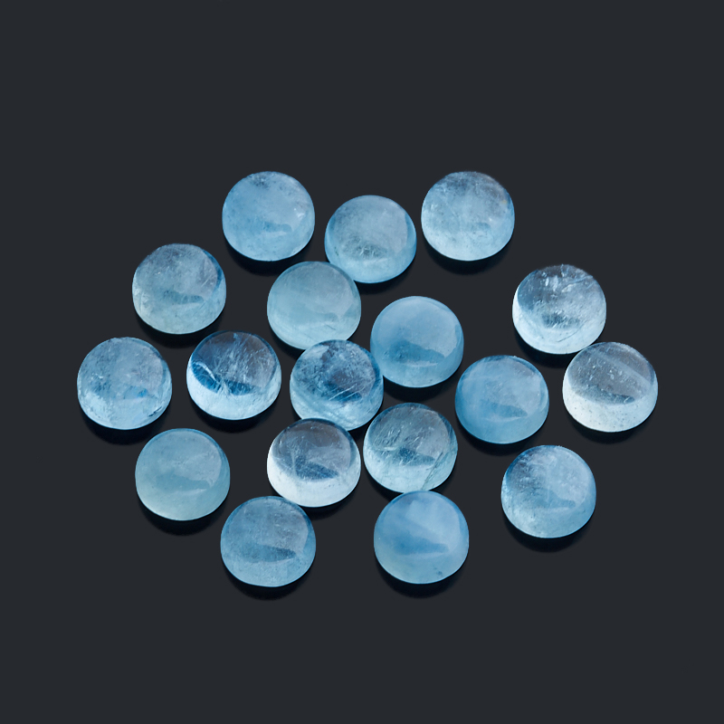 Кабошон аквамарин Бразилия (1&nbsp;шт) 10&nbsp;мм