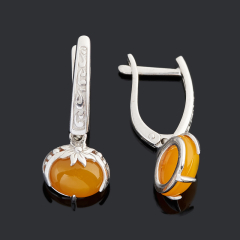 Серьги агат Ботсвана (серебро 925 пр. родир. бел.)