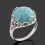 Кольцо амазонит Россия (серебро 925 пр. родир. бел.) размер 19