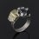 Кольцо микс гранат, пирит (нейзильбер платинир., рутений) размер 17,5
