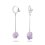 Серьги аметист Бразилия (биж. сплав родир. бел.)