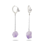 Серьги аметист Бразилия (биж. сплав родир. бел.)