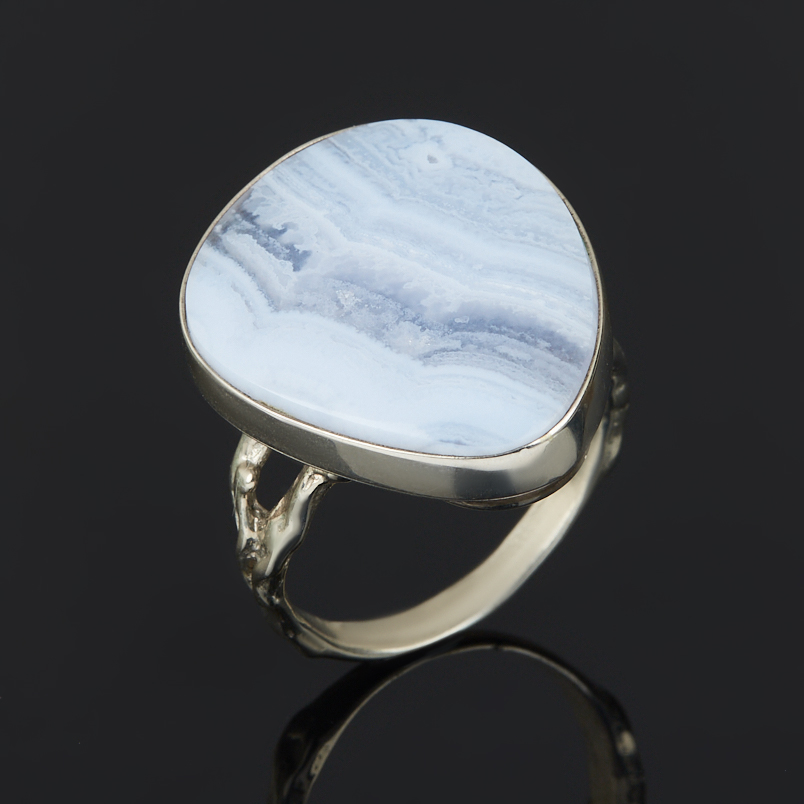 Кольцо агат голубой (дублет) Россия (нейзильбер) размер 18,5