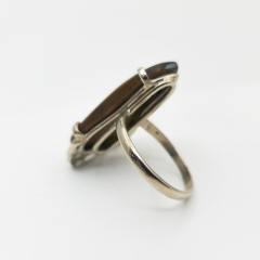 Кольцо тигровый глаз Россия (нейзильбер) размер 17,5