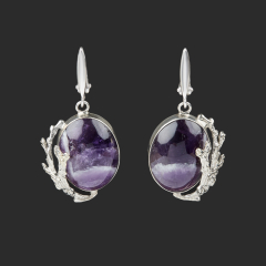 Серьги аметист Бразилия (нейзильбер)