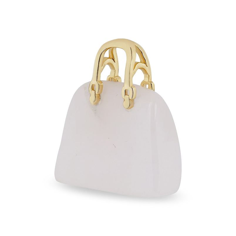 Подвеска для сумки розовый кварц Бразилия (биж. сплав)