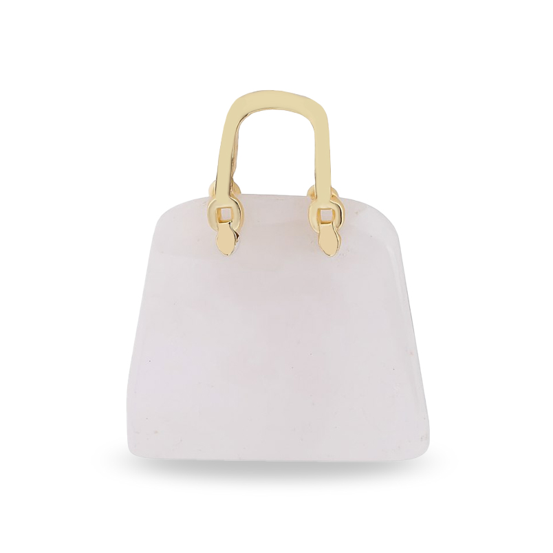 Подвеска для сумки розовый кварц Бразилия (биж. сплав)