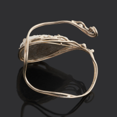 Браслет горный хрусталь Бразилия (нейзильбер посеребр.) 18 см (регулируемый)