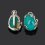 Серьги хризоколла Россия (серебро 925 пр. позолота, родир. бел., родир. черн.)