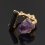 Кольцо микс аметист, турмалин (биж. сплав позолота) размер 17 (регулируемый)