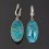 Серьги апатит синий Россия (нейзильбер, биж. сплав посеребр.)