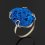 Кольцо азурит Россия (нейзильбер) размер 18