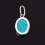 Кулон хризоколла Конго (серебро 925 пр. родир. бел.) овал