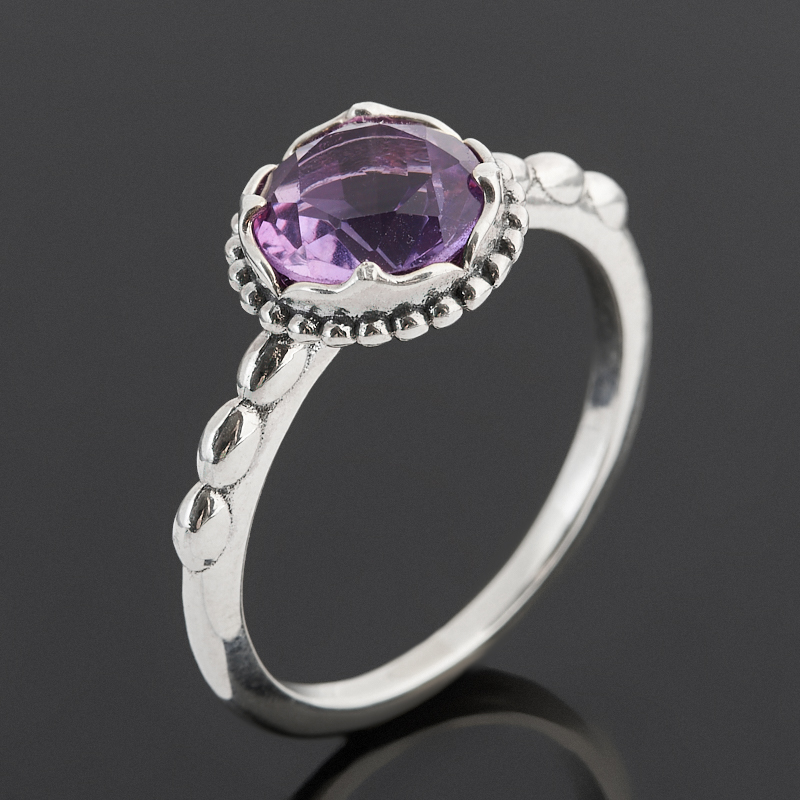 Кольцо аметист Бразилия (серебро 925 пр. оксидир.) огранка размер 17,5
