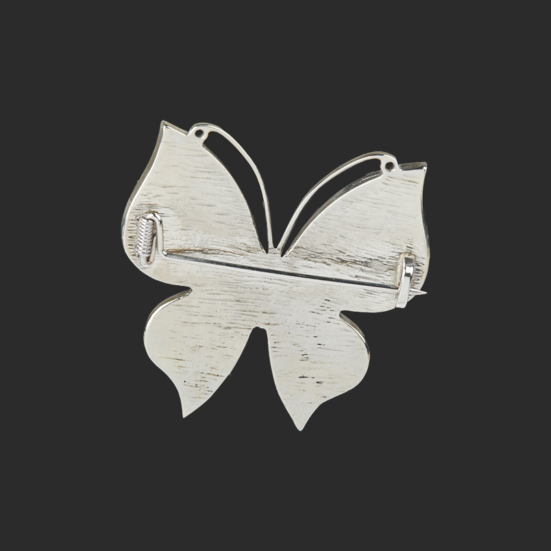 Брошь микс бирюза, содалит (нейзильбер)