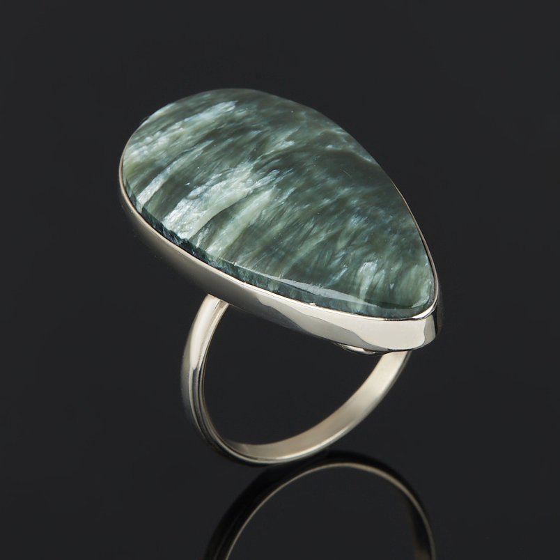 Кольцо клинохлор (серафинит) (дублет) Россия (нейзильбер) размер 18,5