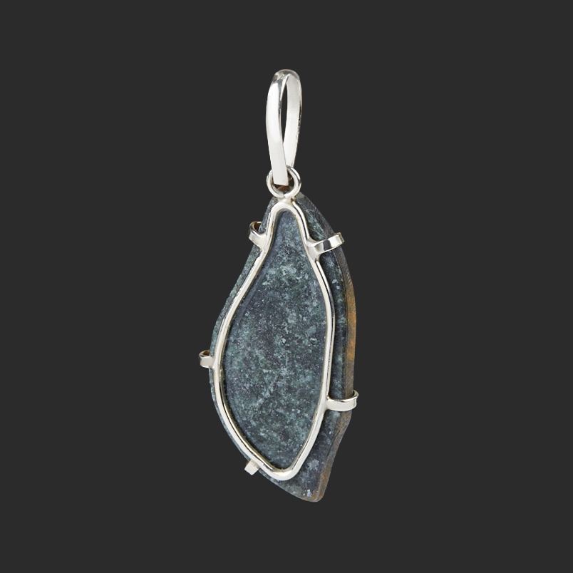 Кулон тигровый глаз (дублет) Россия (нейзильбер) 4&nbsp;см