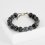 Браслет обсидиан снежный США (сталь) 12 мм 18 см (+3 см)