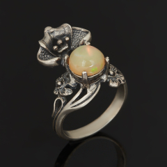 Кольцо опал желтый благородный Эфиопия (серебро 925 пр.) размер 17,5