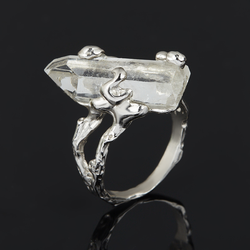 Кольцо горный хрусталь Россия (нейзильбер) размер 18