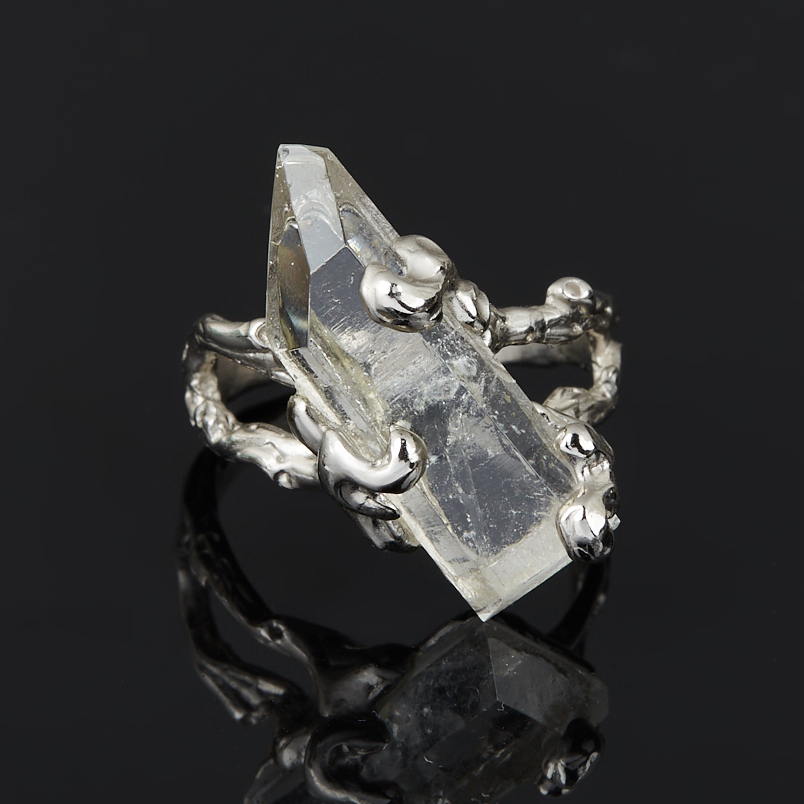 Кольцо горный хрусталь Россия (нейзильбер) размер 18