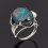 Кольцо хризоколла Конго (серебро 925 пр.) размер 18