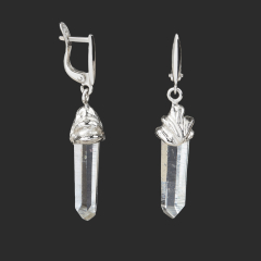 Серьги горный хрусталь Россия (нейзильбер)