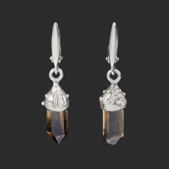 Серьги раухтопаз Россия (нейзильбер)