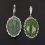 Серьги нефрит зеленый Россия (серебро 925 пр.)