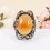 Кольцо сердолик Ботсвана (серебро 925 пр. оксидир.) размер 17,5