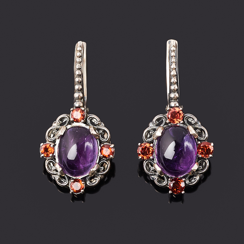 Серьги аметист Бразилия (серебро 925 пр. оксидир.)